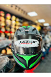 FAZER ZEBRA FLOUROSAN GREEN ÇENE AÇILIR GÜNEŞ VİZÖRLÜ MOTOSİKLET KASKI