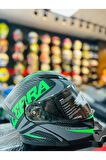 FAZER ZEBRA FLOUROSAN GREEN ÇENE AÇILIR GÜNEŞ VİZÖRLÜ MOTOSİKLET KASKI