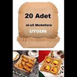 Pamhome Büyük Boy Airfryer Pişirme Kağıdı 20 Adet Hava Fritözü Kare Model Pişirme Kağıdı Airfryer Yağsız