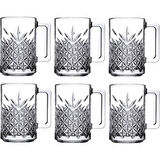 6'lı Kulplu Kristal Meşrubat Bardağı