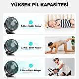 Masaüstü Şarjlı Klipsli Portatif Fan