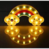 Gülen Bulutlu Gökkuşağı LED Gece Lambası