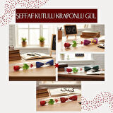 Şeffaf Kutulu Kraponlu Gül - Öğretmenler Günü Hediyesi