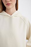 DeFacto Oversize Geniş Kalıp Kapüşonlu Kanguru Cepli Kalın Basic Düz Sweatshirt C7805AX24WNER110