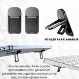 2 Adet Yapışkanlı Katlanılabilir 2 Kademe Yükseklik Ayarlı Laptop Standı Laptop Stand Ayağı