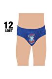 0138 Erkek Çocuk Elestan Baskılı Slip Külot 12'li