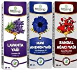 3 Lü Dinlendirici Arometerapi Yağ Seti (lavanta - Sandal Ağacı - Mavi Anemon