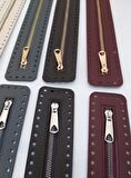Derili Fermuar Yeni Model Koyu Kahve 30 cm Light Gold