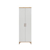 Ücretsiz Montaj - 100% MDF Nevada 2 Kapaklı Beyaz Gardırop - MDF Dolap - Elbise Dolabı