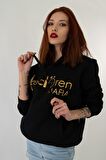 KEÇİÖREN MAFIA Kapşonlu Siyah Unisex Sweatshirt Hoodie Polar - SMALL