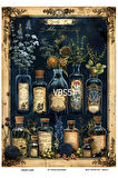 Lacivert Serisi VBS54 Mavi, Çiçek, Portre Desenli 30*42 cm Pirinç Dekopaj
