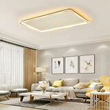 Gold 90x60cm Kumandalı, Dimli 3 Işık Rengi,dikdörtgen Led Lamba,avize,modern Aydınlatma