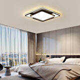 Işık Karesi Kumandalı Dimli 3 Işık Renkli 50x50cm Led Tavan Lambası, Modern Aydınlatma, Avize