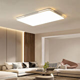 Beyaz Kumandalı Dimli 90x60cm 3 Işık Renkli Dikdörtgen Tavan Lambası,modern Led Aydınlatma,avize