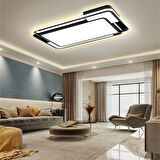 Işık Dikdörtgeni Kumandalı Dimli 3 Işık Renkli 90x60cm Led Tavan Lambası, Modern Aydınlatma