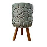 Bitki Tasarımı Ev dekorasyon Yeşil Eskitme Taş Desen Beton Saksı Ayaklı Çiçeklik Saksılık