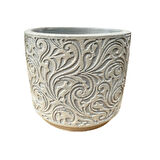 Bitki Tasarımı Ev dekorasyon Bej Çiçek Desen Beton Saksı Çiçeklik Saksılık