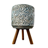 Bitki Tasarımı Ev dekorasyon Mavi Eskitme Çiçek Desen Ayaklı Beton Saksı Çiçeklik Saksılık