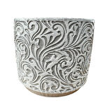 Bitki Tasarımı Ev dekorasyon Gri Çiçek Desen Beton Saksı Çiçeklik Saksılık