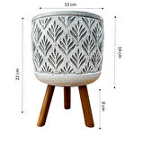 Bitki Tasarımı Ev dekorasyon Gri Lotus Ayaklı Beton Saksı Çiçeklik Saksılık