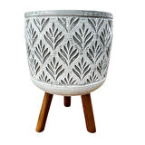 Bitki Tasarımı Ev dekorasyon Gri Lotus Ayaklı Beton Saksı Çiçeklik Saksılık