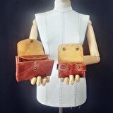 Hakiki Deri El Yapımı Bayan Çanta, Kadın Omuz Çantası, Çapraz Çanta, Tote Bag Çanta Set GG9