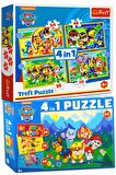 Trefl Paw Patrol (Holiday) 4+4 Lisanslı Puzzle/Jigsaw Mega Set