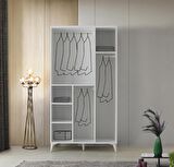 Ücretsiz Montaj - 100% MDF Sport 3 Kapaklı Beyaz Gardırop - MDF Dolap - Elbise Dolabı