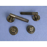 Rivax Meta Antik Sarı Zamak Yuvarlak Rozetli Wc Banyo Kapı Kolu 1 Takım