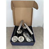 Rivax Meta İnox Zamak Yuvarlak Rozetli Wc Banyo Kapı Kolu 1 Takım