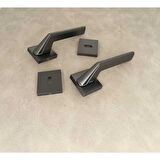 Rivax Anka Mat Antrasit Zamak Kare Rozetli Oda Kapı Kolu 1 Takım