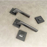 Rivax Anka Mat Antrasit Gri Zamak Kare Rozetli Wc Banyo Kapı Kolu 1 Takım