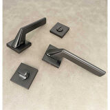 Rivax Anka Mat Antrasit Gri Zamak Kare Rozetli Wc Banyo Kapı Kolu 1 Takım