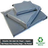 PackMai 35x45 CEPSİZ Gri Kargo Poşeti (100'lü Paket) Dayanıklı, Ambalaj-Paketleme  E-Ticaret Poşeti