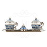 Nazar ve Swarovski Taşlı Nescafe Seti 2'li Gelincik Nikel