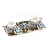 Nazar ve Swarovski Taşlı Nescafe Seti 2'li Gelincik Nikel