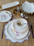 Rossev Pure Bone Modern Violet 24 Parça 6 Kişilik Yemek Takımı
