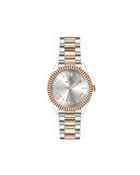 WEL3307-7 Beyaz Kadran Rose Gold ve Gümüş Kordon Çelik Kadın Kol Saati