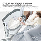 Huggy Moon Otomatik Sallanabilir Kumandalı Oyun Parkına Dönüşebilen Anne Yanı Elektrikli Beşik