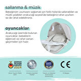 Huggy Rockie Yenidoğana Uygun Hareket Sensörlü Kumandalı Bluetooth Müzikli Mama Tepsili Ana Kucağı