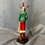 Uretti - Funda 1603 - El Yapımı Sevimli Geyik Adam Yılbaşı Biblosu - 10 x 33 cm