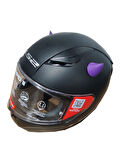 Motospartan Kask Boynuzu Mor 4cm