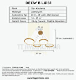 TT025-SR TT Aydınlatma Yılan Modeli Sarı Kaplama Beyaz Işık Led Avize