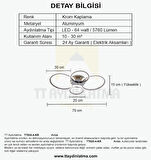 TT035-4-KR TT Aydınlatma Drone Modeli Krom Kaplama 4 lü ( Beyaz Işık ) Led Avize