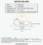 TT035-4-BY TT Aydınlatma Drone Modeli Mat Beyaz 4 lü ( Sarı Işık ) Led Avize