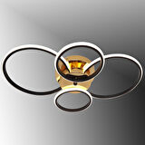 TT035-4-SYSR TT Aydınlatma Drone Modeli Mat Siyah - Sarı 4 lü ( Gün Işığı ) Led Avize