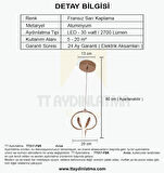 TT317-FSR TT Aydınlatma Stilla Modeli Fransız Sarısı Kaplama ( Gün ışığı ) Led Avize