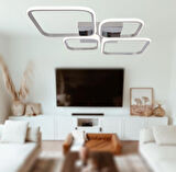 TT050-KR TT Aydınlatma Baklava Desen Krom Kaplama 4 lü Led ( Gün Işığı ) Avize