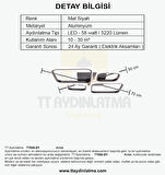 TT050-SY TT Aydınlatma Baklava Desen Mat Siyah 4 lü ( Beyaz Işık ) Led Avize