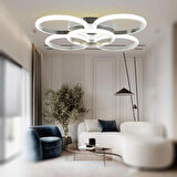 TT304-4+1-KR-GNR  YUVARLAK TT Aydınlatma GÜN IŞIĞI LED Krom Kaplama 5 li Led Avize